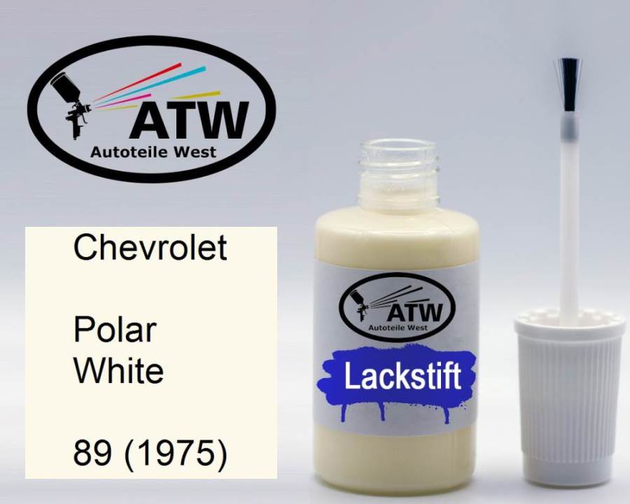 Chevrolet, Polar White, 89 (1975): 20ml Lackstift, von ATW Autoteile West.